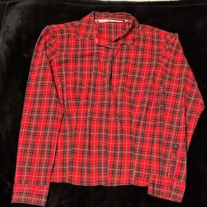 Tommy Hilfiger Red and Green Plaid Shirt